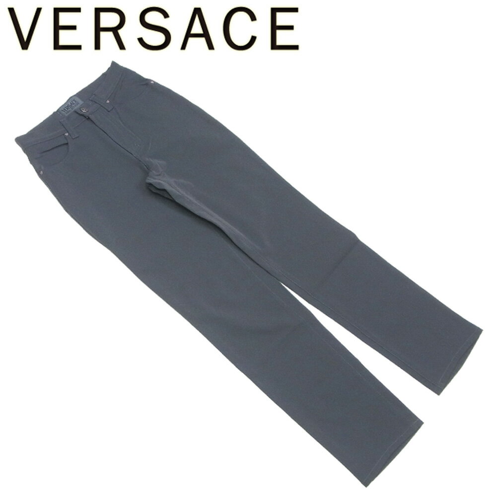 【スプリングセール30％OFF】ヴェルサーチ ジーンズクチュール VERSACE JEANS COUTURE パンツ ボトムス レディース ♯28 42サイズ グレー 灰色 シルバー ナイロン エラスタン 【ヴェルサーチ ジーンズクチュール】 G1378 【中古】