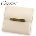 【冬のTHEセール 30%OFF】カルティエ 三つ折り 財布 二つ折り 財布 ラブコレクション ベージュ レザー Cartier 【カルティエ】 t9554s 【中古】