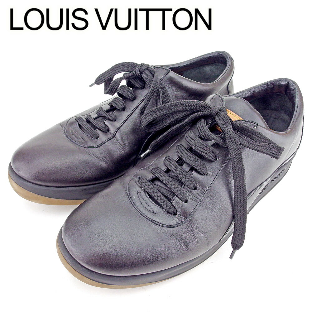 【スプリングセール30％OFF】ルイ ヴィトン シューズ シューズ 靴 #8 ブラック レザー Louis Vuitton 【ルイ・ヴィトン】 t9575s 【中古】