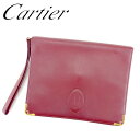 【スプリングセール】カルティエ クラッチバッグ バック セカンドバッグ バック マストライン ボルドー ゴールド レザー Cartier 【カルティエ】 t95...
