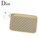 【冬のTHEセール 30%OFF】ディオール ポーチ トロッター ベージュ グレー 灰色 ゴールド キャンバス×レザー Dior 【ディオール】 t9533s 【中古】