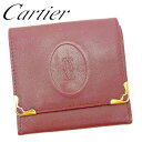 【春の大感謝祭 30％OFF】カルティエ Cartier コインケース ケース 小銭入れ レディース メンズ ボルドー レザー 【カルティエ】 G1388 【中古】