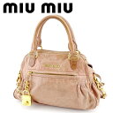 【クリスマスSALE30％OFFクーポン】ミュウミュウ 2WAY ショルダーバッグ バック 斜めがけショルダー ピンク レザー miu miu 【ミュウミュウ】 p781s 【中古】