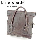 【スプリングセール30％OFF】ケイト スペード トートバッグ バック トート ハンドバッグ バック ロゴ ブラウン ゴールド レザー kate spade 【ケイト・スペード】 p864s 【中古】