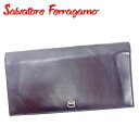 【スプリングセール】サルヴァトーレ フェラガモ 長財布 ファスナー付き 長財布 ヴァラ金具 ブラック レザー Salvatore Ferragamo 長サイフ ...
