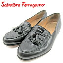 【春の大感謝祭 30％OFF】サルヴァトーレ フェラガモ Salvatore Ferragamo ローファー シューズ 靴 レディース #5 ブラック レザー 【フェラガモ】 E1417 【中古】