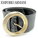 【春の大感謝祭 30％OFF】エンポリオ アルマーニ ベルト ウエストマーク ブラック ゴールド レザー EMPORIO ARMANI 【エンポリオ アルマーニ】 e1419s 【中古】