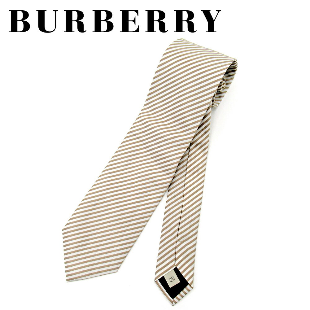 【スプリングセール30％OFF】バーバリー BURBERRY ネクタイ メンズ ベージュ シルク 【バーバリー】 E1435 【中古】