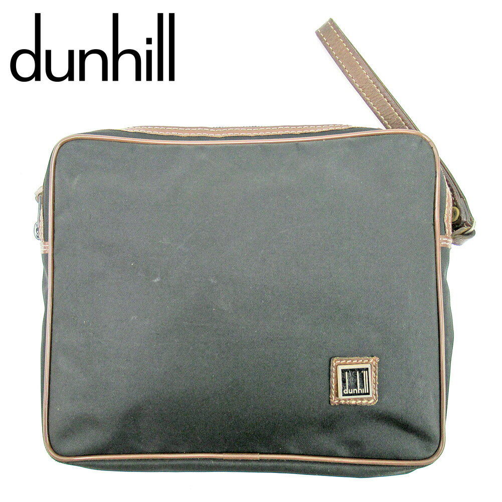 【スプリングセール30％OFF】ダンヒル クラッチバッグ バック セカンドバッグ バック ブラック ブラウン ナイロン dunhill 【ダンヒル】 e1447s 【中古】