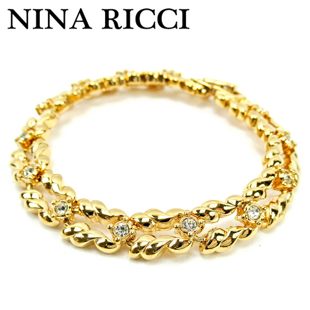 【スプリングセール30％OFF】ニナリッチ ブレスレット アクセサリー ラインストーン ゴールド GP NINA RICCI 【ニナリッチ】 e1487s 【中古】