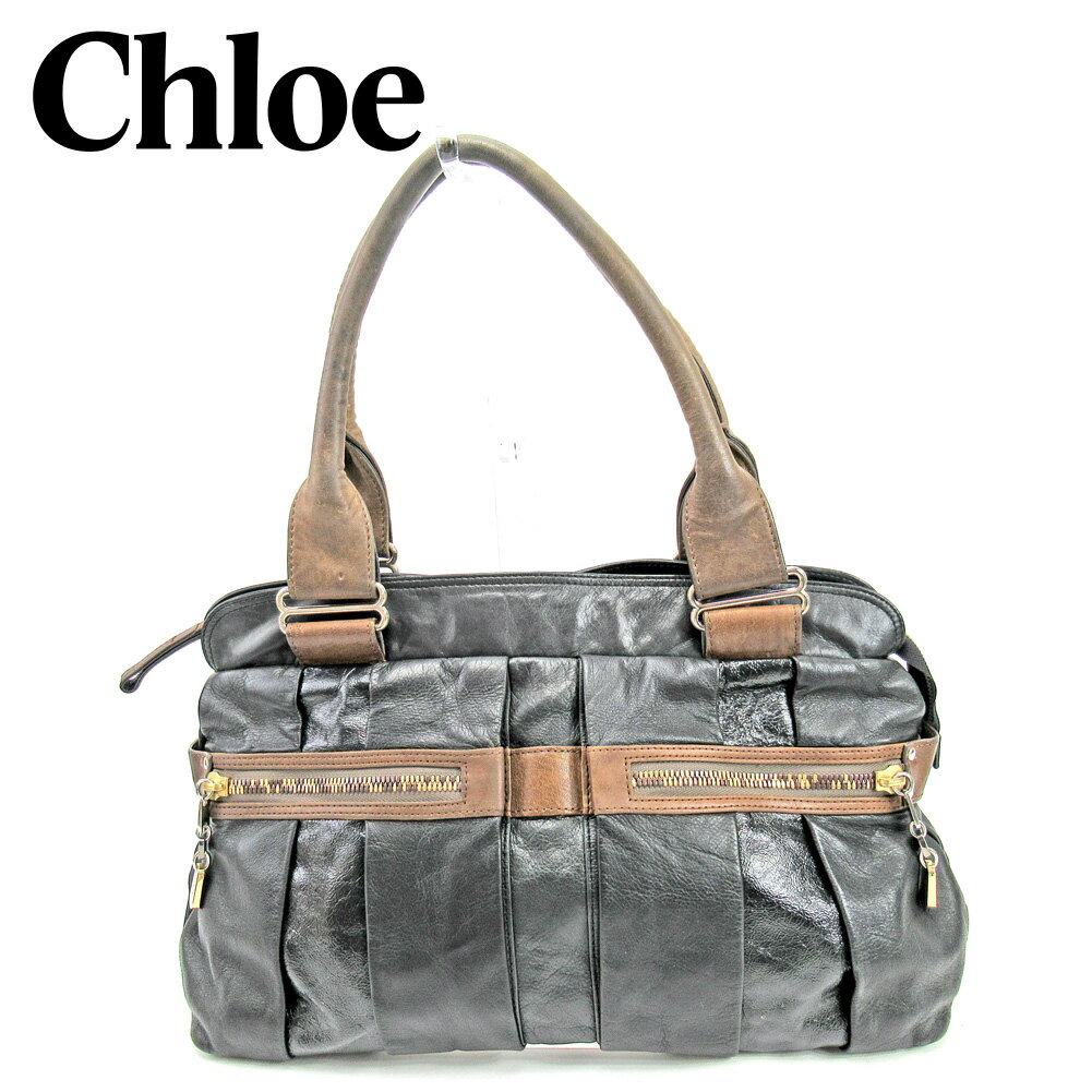 【スプリングセール30％OFF】クロエ トートバッグ バック ワンショルダー ブラック ブラウン レザー Chloe 【クロエ】 e1492s 【中古】