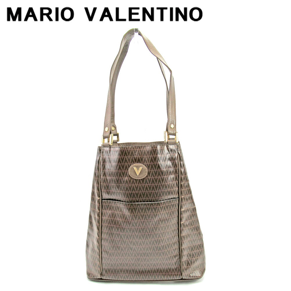 【スプリングセール30％OFF】マリオ ヴァレンティノ トートバッグ バック ワンショルダー ブラウン PVC×レザー MARIO VALENTINO 【マリオ ヴァレンティノ】 e1504s 【中古】