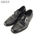 【春の大感謝祭 30％OFF】グッチ GUCCI シューズ ビジネスシューズ 靴 メンズ ♯39ハーフE ブラック シルバー レザー 【グッチ】 G1452 【中古】