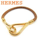 【春の大感謝祭 30％OFF】エルメス HERMES ブレスレット アクセサリー レディース メンズ ジャンボブレス ゴールド ブラウン レザ-×ゴールド金具 【エルメス】 L2894 【中古】