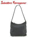 【スプリングセール】サルヴァトーレ フェラガモ ショルダーバッグ バック ワンショルダー ヴァラ ブラック ナイロン Salvatore Ferragamo 【...