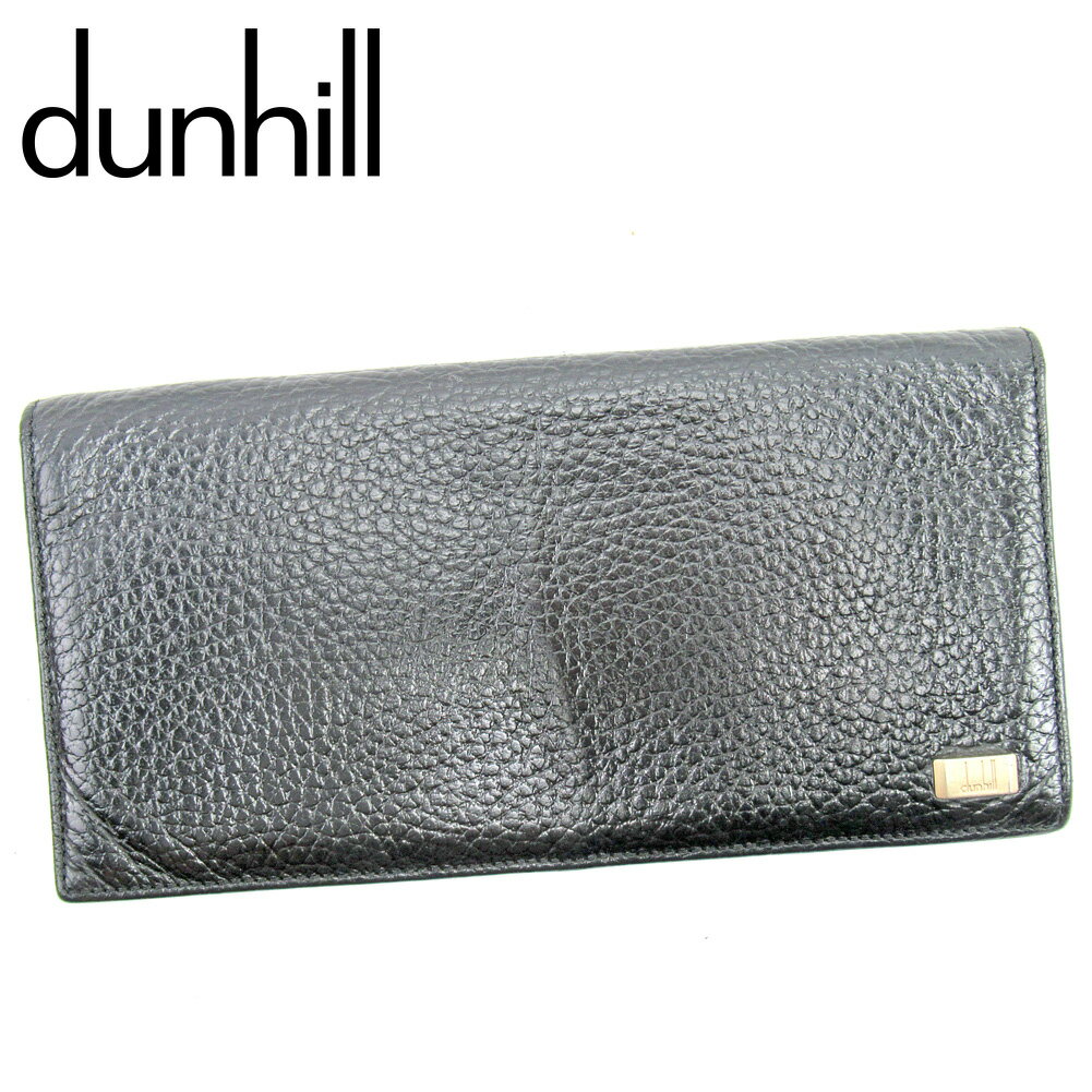 【スプリングセール30％OFF】ダンヒル dunhill 長札入れ 長財布 レディース ブラック レザー 【ダンヒル】 T9846 【中古】