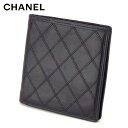 【スプリングセール】シャネル 二つ折り 札入れ ダブルステッチ オールドシャネル ビコローレ ブラック系 レザー CHANEL 【シャネル】 t9320s 【中古】(4)