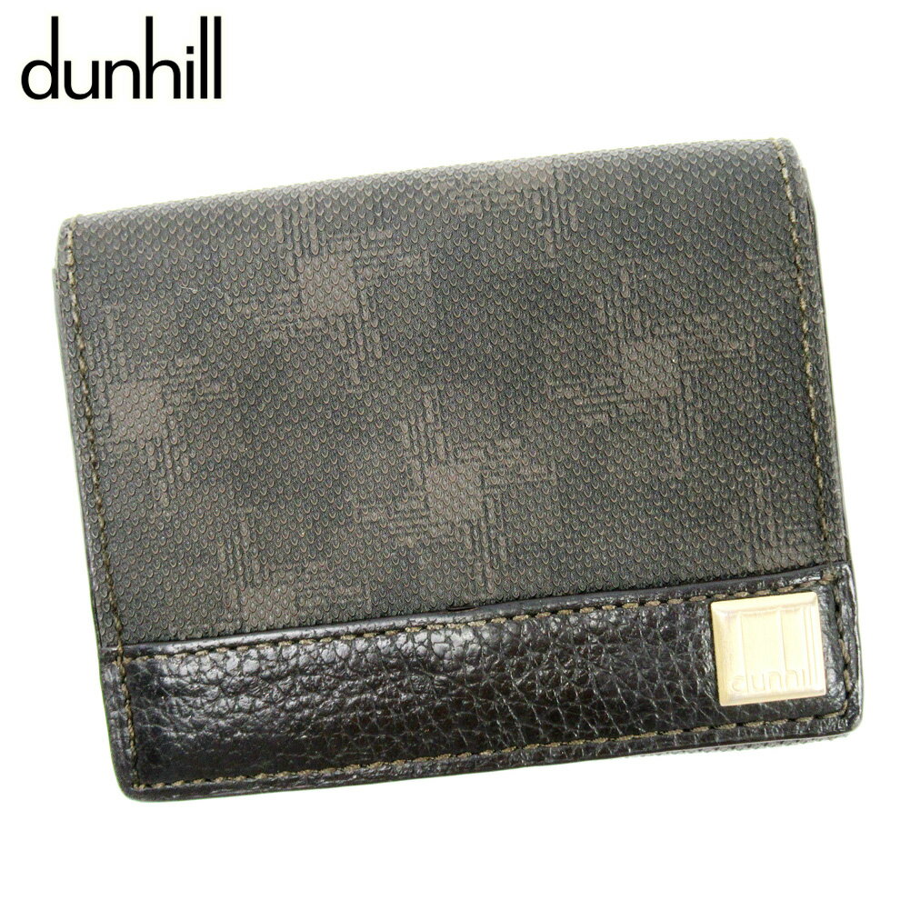 【スプリングセール30％OFF】ダンヒル dunhill コインケース ケース 小銭入れ レディース メンズ ブラウン PVC×レザー 【ダンヒル】 F1493 【中古】