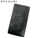 【スプリングセール30％OFF】ブルガリ BVLGARI 長札入れ 長財布 レディース メンズ ブラック レザー 【ブルガリ】 T10197 【中古】