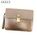 【春の大感謝祭 30％OFF】グッチ クラッチバッグ バック セカンドバッグ バック オールドグッチ ブラウン レザー Gucci 【グッチ】 t10210s 【中古】