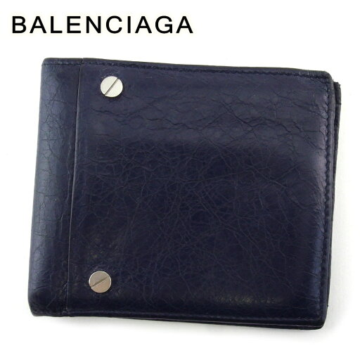 【スプリングセール】バレンシアガ 二つ折り 札入れ ミニ札入れ メンズ スクエアウォレット ネイビー シルバー レザー BALENCIAGA d2420s 【中古】 【スプリングセール】バレンシアガ 二つ折り 札入れ ミニ札入れ メンズ スクエアウォレット ネイビー シルバー レザー BALENCIAGA d2420s 【中古】