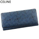 【スプリングセール】セリーヌ 長財布 ファスナー付き 財布 レディース メンズ サルキー ネイビー ブルー PVC×レザー CELINE G1597 【中古】(4)