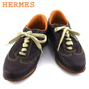 【スプリングセール】エルメス スニーカー シューズ 靴 レディース ♯35ハーフ ローカット クイック ブラウン ベージュ レザー HERMES t18151s...
