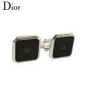 【スプリングセール】ディオール カフス カフリンクス メンズ スウィヴル式 ロゴ シルバー グリーン ゴールド シルバー金具 Dior T19716 【中古】