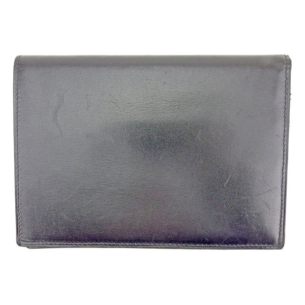 ブランドデポ TOKYOの【ブラックフライデー30％OFFクーポン】セリーヌ パスポートケース パスポートカバー ロゴプレート ブラック シルバー レザー CELINE 【セリーヌ】 b1033s 【中古】 ブランド ハイブランド ヴィンテージ 送料無料｜アングル2