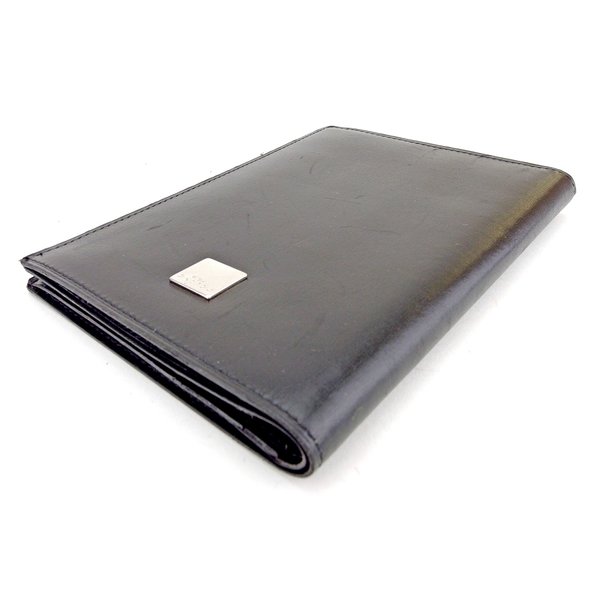 ブランドデポ TOKYOの【ブラックフライデー30％OFFクーポン】セリーヌ パスポートケース パスポートカバー ロゴプレート ブラック シルバー レザー CELINE 【セリーヌ】 b1033s 【中古】 ブランド ハイブランド ヴィンテージ 送料無料｜アングル3