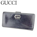 【クリスマスSALE30％OFFクーポン】グッチ 長財布 Wホック 財布 ダブルG ブラック シルバー レザー GUCCI 【グッチ】 b1043s 【中古】