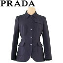 【冬のTHEセール 30%OFF】プラダ PRADA ジャケット アウター レディース ♯40サイズ ネイビー ポリエステル スパンデックス 【プラダ】 B1090 【中古】