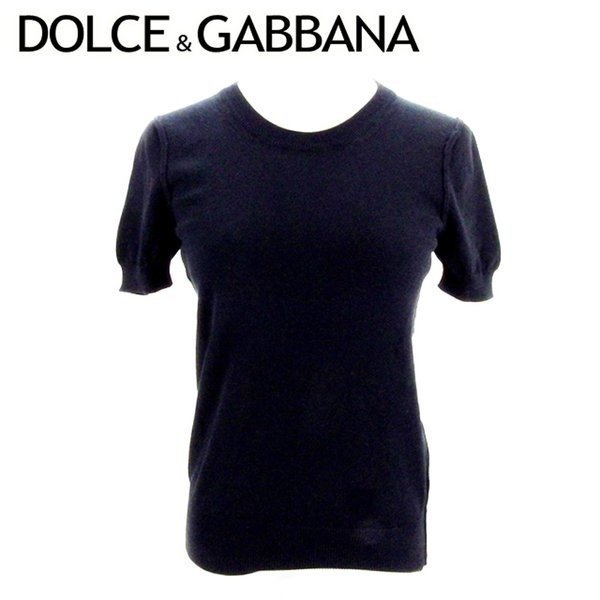 【冬のTHEセール 30%OFF】ドルチェ&ガッバーナ DOLCE&GABBANA ニット ラウンドネック セーター レディース ♯40サイズ ドルガバ ブラック 【ドルチェ&ガッバーナ】 C3272 【中古】