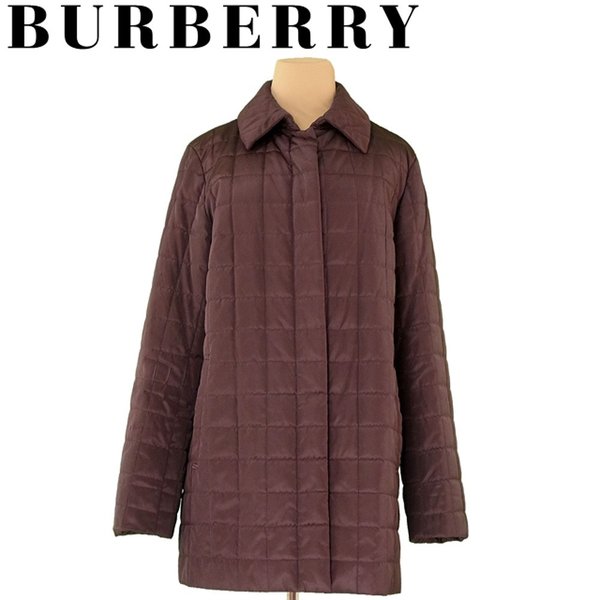 【冬のTHEセール 30%OFF】バーバリー コート ステンカラー ♯42サイズ キルティング ブラウン ポリエステル シルク BURBERRY 【バーバリー】 g1285s 【中古】