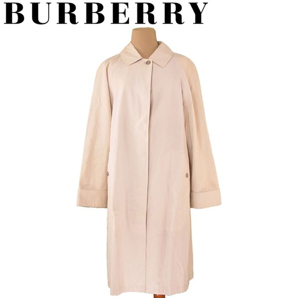 【スプリングセール30％OFF】バーバリー BURBERRY コート シングル ロング レディース ♯9ARサイズ ベージュ コットン 綿 ポリエステル 【バーバリー】 H653 【中古】