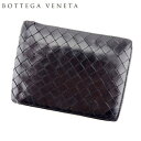 ボッテガ ヴェネタ 二つ折り 財布 財布 イントレチャート ブラック レザー BOTTEGA VENETA 【ボッテガ・ヴェネタ】 l2636s 【中古】