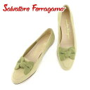 【春の大感謝祭 30％OFF】サルヴァトーレ フェラガモ Salvatore Ferragamo パンプス シューズ 靴 レディース #5 グリーン スエード t7301s 【中古】