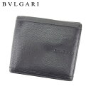 【春の大感謝祭 30％OFF】ブルガリ 二つ折り 財布 クラシコ ロゴ ブラック レザー BVLGARI 【ブルガリ】 t8650s 【中古】