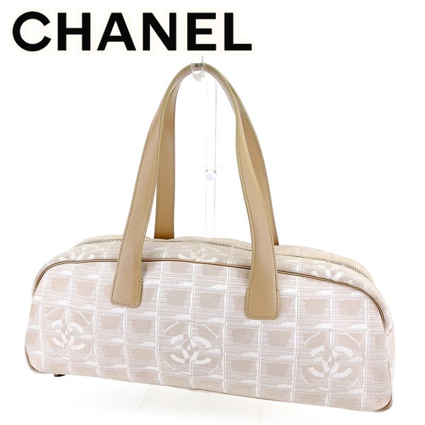 【スプリングセール30％OFF】シャネル CHANEL ハンドバッグ バック ミニボストンバッグ バック オールドシャネル ニュートラベルライン レディース メンズ ベージュ シルバー A15828クリスマス プレゼント バック 収納 兼用 【シャネル】 T9424 【中古】