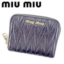 【冬のTHEセール 30%OFF】ミュウミュウ コインケース ケース 小銭入れ マテラッセ ブラック レザー miumiu 【ミュウミュウ】 t9683s 【中古】