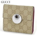 【新春初売り】グッチ 二つ折り財布 Wホック エクリプス ベージュ×ボルドー キャンバス×レザー GUCCI 【グッチ】 t15100s 【中古】