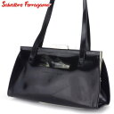 【スプリングセール30％OFF】サルヴァトーレ フェラガモ ショルダーバッグ バック ブラック レザー Salvatore Ferragamo 【フェラガモ】 T16422 【中古】