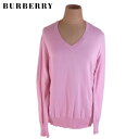 【冬のTHEセール 30%OFF】バーバリー BURBERRY ニット リブ切替エ レディース サイズ5 Vネック ピンク 【バーバリー】 F1292 【中古】