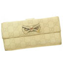 【秋Sale】グッチ GUCCI 長財布 グッチシマ ベージュ レディース 中古(4)