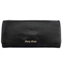 【秋Sale】ミュウミュウ MIUMIU 長財布 ロゴ ブラック ブラウン レディース 中古