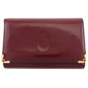 【秋Sale】カルティエ CARTIER 長財布 マストライン 角プレート ボルドー レディース 中古
