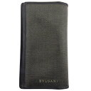 【秋Sale】ブルガリ BVLGARI 長財布 ヘリンボーン ウィークエンド グレー 灰色 ブラック レディース 中古