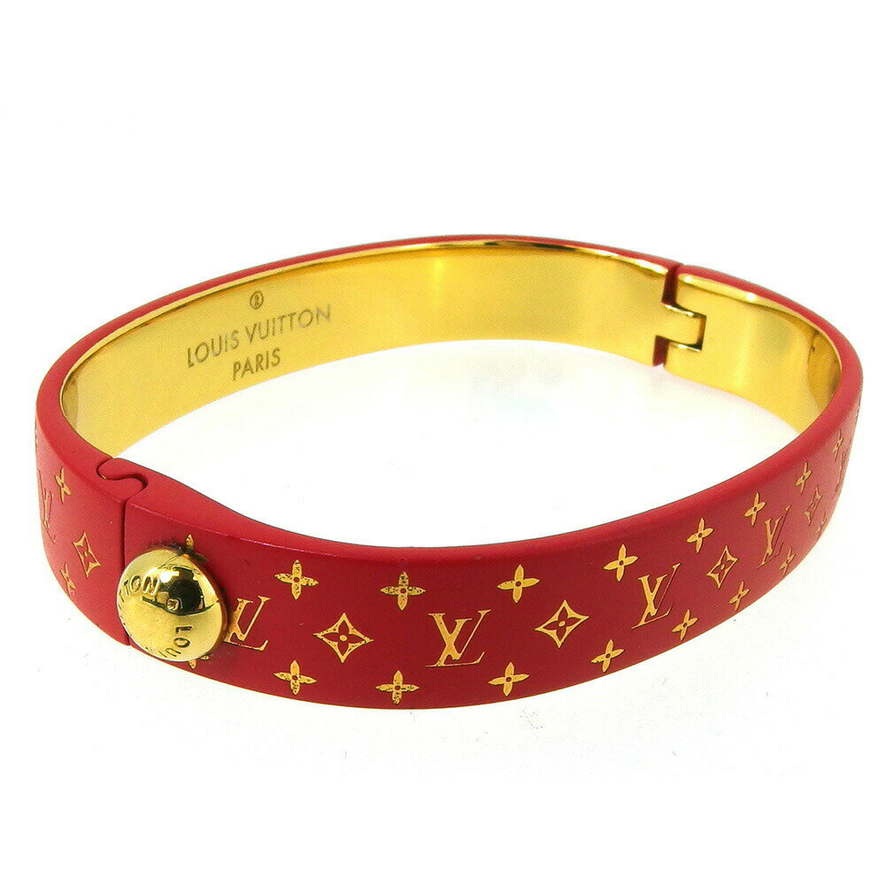 【楽天スーパーSALE★最大50%OFF】ルイ・ヴィトン LOUIS VUITTON バングル モノグラム ♯Sサイズ カフ ナノグラム レッド ゴールド レデ...