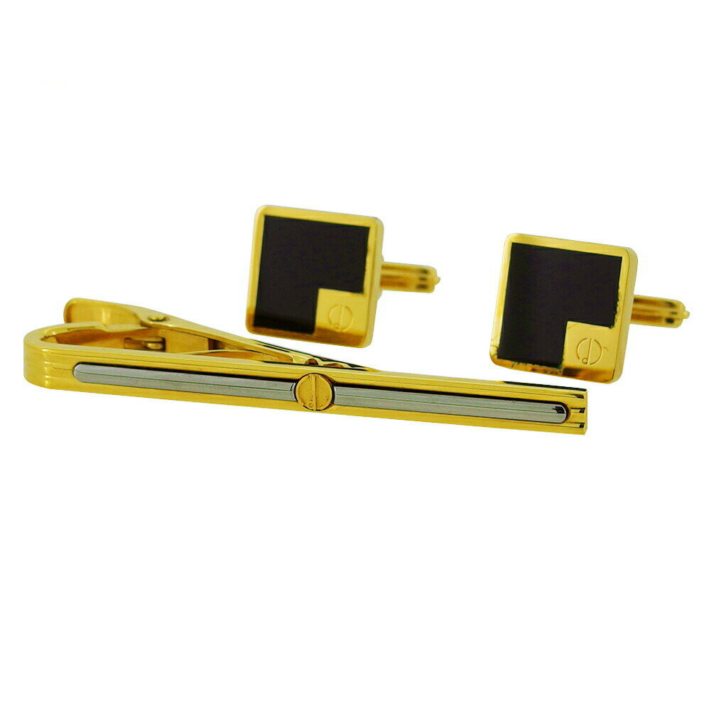 【楽天スーパーSALE★最大50%OFF】ダンヒル Dunhill カフス 2アイテムセット dマーク スウィヴル式 ワニロ式 ゴールド ブラック シルバー レ...