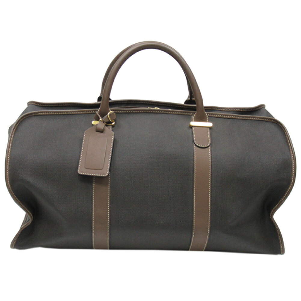 【ブラックフライデー21％OFFクーポン】ダンヒル Dunhill ボストンバッグ ヘリンボーン グレー 灰色 ブラウン レディース 中古 ブランド ハイブランド ヴィンテージ